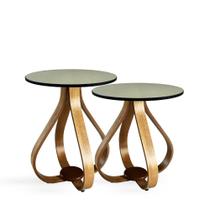 Conjunto Mesa Lateral De Canto Pés Cebola Espelhada Conjunto Mesa Lateral De Canto Pés Cebola Espelhada