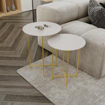 Conjunto Mesa Lateral de Canto Rome 57cm X 45cm X 45cm Conjunto Mesa Lateral de Canto Rome 57cm X 45cm X 45cm