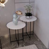 Conjunto Mesa Lateral de Canto Rome 57cm X 45cm X 45cm Conjunto Mesa Lateral de Canto Rome 57cm X 45cm X 45cm