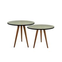 Conjunto Mesa Lateral De Canto Tripé Espelhada Conjunto Mesa Lateral De Canto Tripé Espelhada