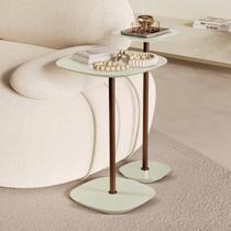 Conjunto Mesa Lateral Florença Alta e Baixa - Lf 049 Branco Off White/Café