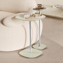 Conjunto Mesa Lateral Florença Alta e Baixa - Lf 049 Branco Off White/Cromado