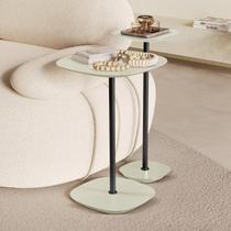 Conjunto Mesa Lateral Florença Alta e Baixa - Lf 049 Branco Off White/Preto