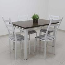 Conjunto Mesa Lisboa 120cm com 4 Cadeiras Berlim Quality Aço