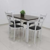 Conjunto Mesa Lisboa 120cm com 4 Cadeiras Berlim Quality Aço