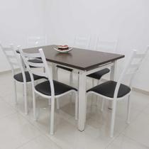 Conjunto Mesa Lisboa 140 cm com 6 Cadeiras Berlim Quality Aço