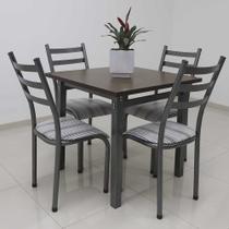 Conjunto Mesa Lisboa 80 cm com 4 Cadeiras Berlim Quality Aço