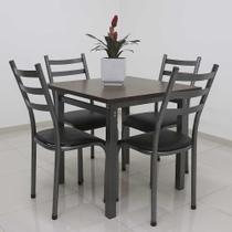 Conjunto Mesa Lisboa 80 cm com 4 Cadeiras Berlim Quality Aço