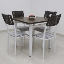 Conjunto Mesa Lisboa 80 cm com 4 Cadeiras Milão Quality