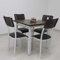 Conjunto Mesa Lisboa 80 cm com 4 Cadeiras Milão Quality