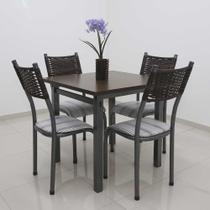 Conjunto Mesa Lisboa 80 cm com 4 Cadeiras Milão Quality