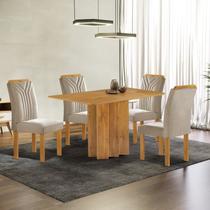 Conjunto Mesa Lorena 120cmx80cm com 4 Cadeiras Celeste Tampo Londres sem Vidro