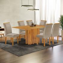 Conjunto Mesa Lorena 160cm X 80cm com 6 Cadeiras Luisa Tampo Londres sem Vidro Conjunto Mesa Lorena 160cm X 80cm com 6 Cadeiras Luisa Tampo Londres sem Vidro