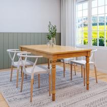 Conjunto Mesa Madeira Maciça 4 Cadeiras Wishbone Amarílis Yescasa Espresso Móveis Marrom