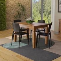 Conjunto Mesa Madeira Maciça Marin Brasil 4 Cadeiras Safira Preta Tramontina Conjunto Mesa Madeira Maciça Marin Brasil 4 Cadeiras Safira Preta Tramontina