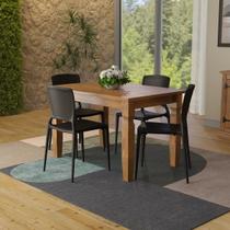 Conjunto Mesa Madeira Maciça Marin Brasil 4 Cadeiras Sofia Fechada Preta Tramontina