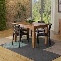 Conjunto Mesa Madeira Maciça Marin Brasil 4 Cadeiras Sofia Preta Tramontina Conjunto Mesa Madeira Maciça Marin Brasil 4 Cadeiras Sofia Preta Tramontina