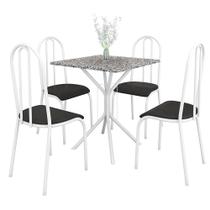 Conjunto Mesa Málaga 4 Cadeiras Alicante Tubular - Fabone