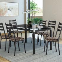 Conjunto Mesa Malva 140x80cm com 6 Cadeiras New Conjunto Mesa Malva 140x80cm com 6 Cadeiras New