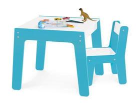 Conjunto Mesa Mesinha + 1 Cadeira Infantil Cadeirinha Mdf - Junges