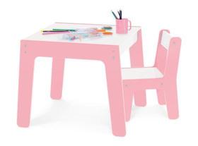 Conjunto Mesa Mesinha + 1 Cadeira Infantil Cadeirinha Mdf - Junges