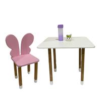 Conjunto Mesa Mesinha E 1 Cadeira Infantil Borboleta/coelho