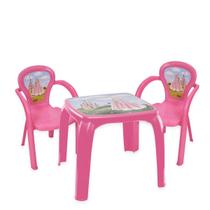 Conjunto Mesa Mesinha Infantil Com Duas Cadeiras
