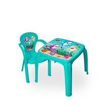 Conjunto Mesa Mesinha Infantil Com Uma Cadeira Decorada
