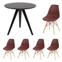 Conjunto Mesa Milão Red 80 cm e 4 Cadeiras Eiffel Mozzoni Import - Kit