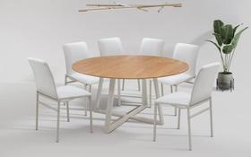 Conjunto Mesa Oliva 150cm 6 Cadeiras Premium Gol Decor