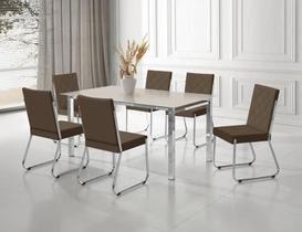 Conjunto mesa onix cr rt. 1,60x0,90 vd serig-6 cad.dallas new cr - b - b-367 - b-367 - vof