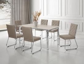 Conjunto mesa onix cr rt. 1,60x0,90 vd serig-6 cad.dallas new cr - b - bc-80 - bc-80 - vof