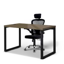 Conjunto Mesa para Escritório Secretária 1,20mt com Cadeira de Escritório Presidente Giratória