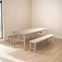 Conjunto Mesa para Refeitório 10 Lugares com Bancos Separado Conjunto Mesa para Refeitório 10 Lugares com Bancos Separado