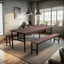 Conjunto Mesa para Refeitório 8 Lugares com Bancos Separado Conjunto Mesa para Refeitório 8 Lugares com Bancos Separado