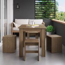 Conjunto Mesa para Sala de Jantar com 4 Banquetas