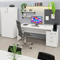 Conjunto Mesa Pedestal E Armário Alto Escritório Netmobil Conjunto Mesa Pedestal E Armário Alto Escritório Netmobil