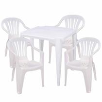 Conjunto Mesa Plástica com 4 Cadeiras Bela Vista Mor