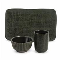 Conjunto Mesa Posta Comida Japonesa Sushi Cerâmica Verde 12p Conjunto Mesa Posta Comida Japonesa Sushi Cerâmica Verde 12p
