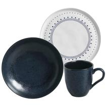 Conjunto Mesa Posta Pratos Rasos Fundos e Canecas Cerâmica Porto Brasil 12 Peças Bio Night Blue Conjunto Mesa Posta Pratos Rasos Fundos e Canecas Cerâmica Porto Brasil 12 Peças Bio Night Blue