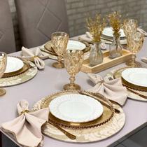 Conjunto Mesa Posta Souplat Completo Medalhão Varias Cores Decorativo