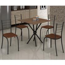 Conjunto Mesa Quadrada 4 Cadeiras Imbuia Rio