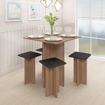 Conjunto Mesa Quadrada 67,6cm com 4 Bancos ME10 Fellicci