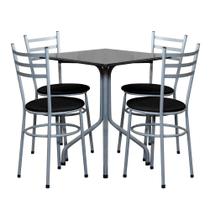 Conjunto Mesa Quadrada 70cm Cinza Com 4 Cadeiras Epoxi Conjunto Mesa Quadrada 70cm Cinza Com 4 Cadeiras Epoxi