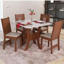 Conjunto Mesa Quadrada Mabelly 4 Cadeiras - São Carlos Conjunto Mesa Quadrada Mabelly 4 Cadeiras - São Carlos