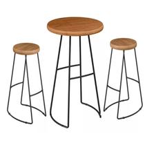 Conjunto Mesa Redonda Bistrô 4 Banquetas Industrial Aurora