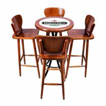 Conjunto Mesa Redonda Bistrô Azulejo Heineken - Imbuia