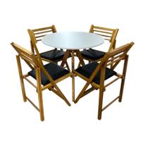 Conjunto Mesa Redonda com 4 Cadeiras Dobráveis Conjunto Mesa Redonda com 4 Cadeiras Dobráveis