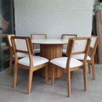 Conjunto Mesa Redonda Com 6 Cadeiras De Telinha - Floresta Carpintaria
