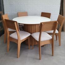 Conjunto Mesa Redonda De Jantar Com 6 Cadeiras - Floresta Carpintaria